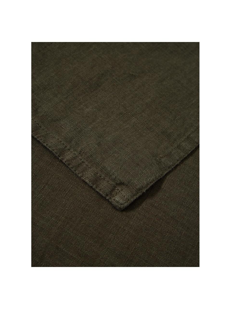 Servilletas de lino Pembroke, 2 uds., 100% lino, Verde, An 42 x L 42 cm