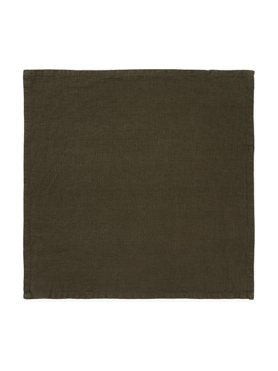 Servilletas de lino Pembroke, 2 uds., 100% lino, Verde, An 42 x L 42 cm