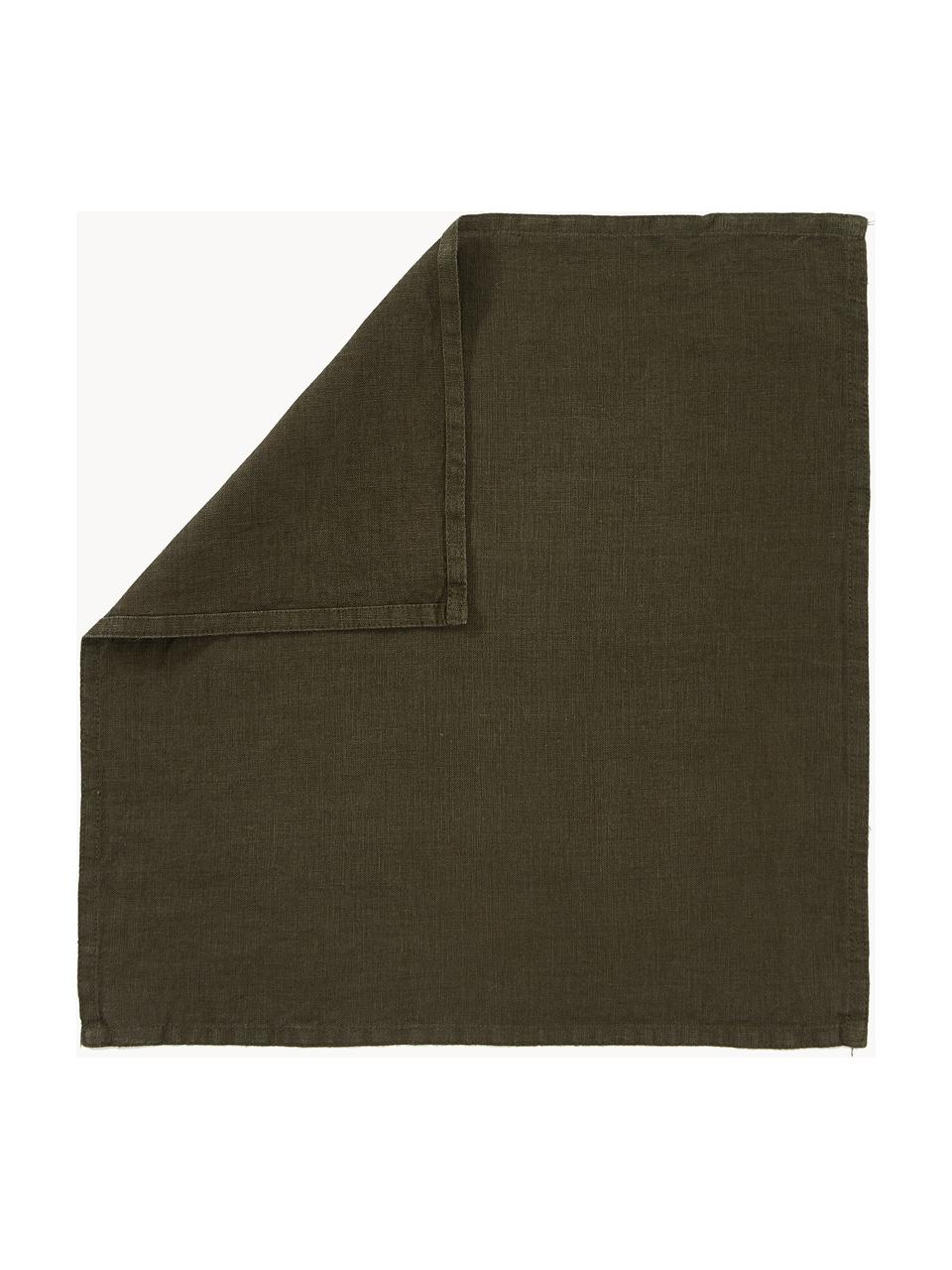 Servilletas de lino Pembroke, 2 uds., 100% lino, Verde, An 42 x L 42 cm