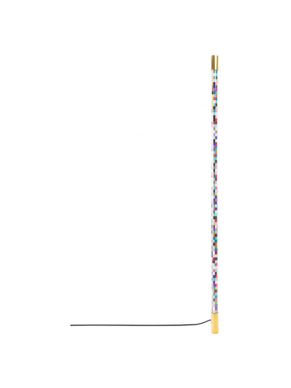 Große LED-Wandleuchte Linea PixLED-mit Stecker, Lampenschirm: Kunststoff, Gestell: Messing, Mehrfarbig, Ø 4 x H 124 cm