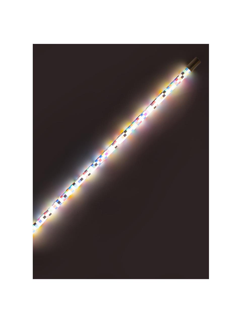 Grote LED wandlamp Linea PixLED met stekker, Lampenkap: kunststof, Frame: messing, Multicolour, Ø 4 x H 124 cm