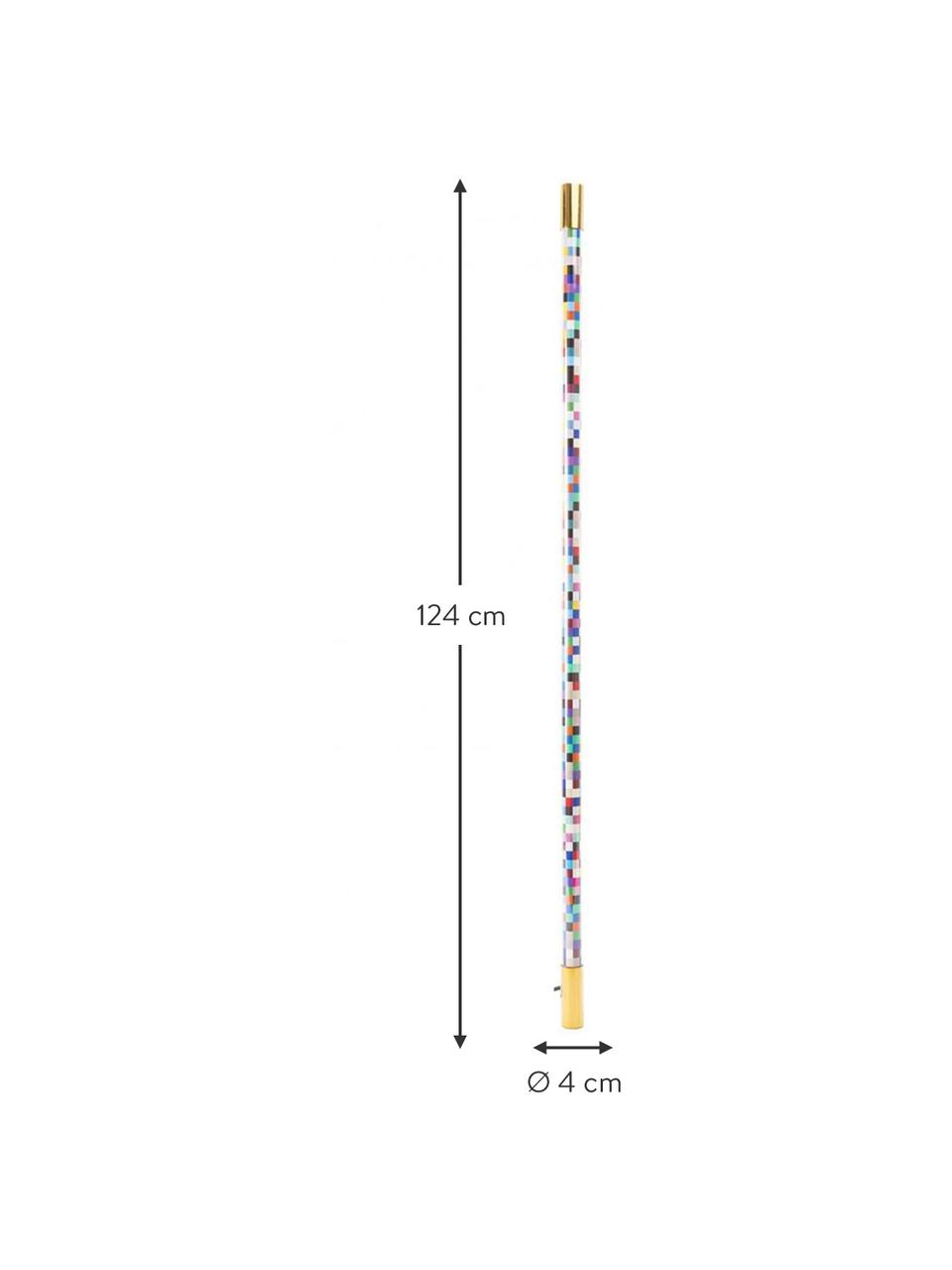 Grosse LED-Wandleuchte Linea PixLED-mit Stecker, Lampenschirm: Kunststoff, Gestell: Messing, Mehrfarbig, Ø 4 x H 124 cm