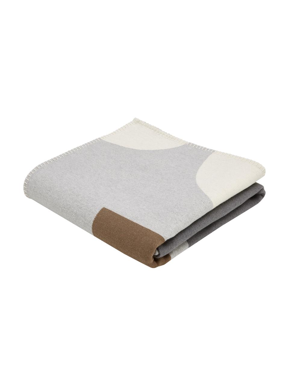 Bavlnená deka s abstraktným vzorom Nova, Odtiene sivej, krémová, hnedá