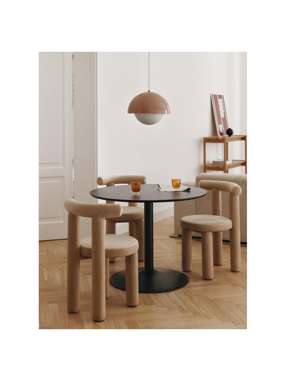 Ronde eettafel Menorca, Ø 100 cm, Tafelblad: hogedruklaminaat (HPL), v, Zwart, Ø 100 cm