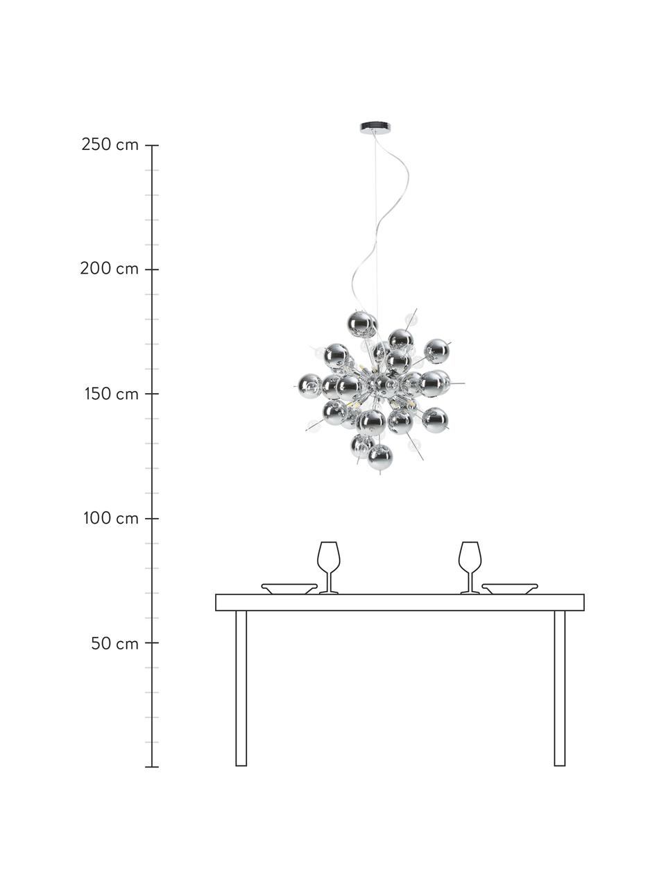 Lámpara de techo Explosion, Anclaje: metal cromado, Cable: plástico, Cromo, Ø 65 x Al 65 cm