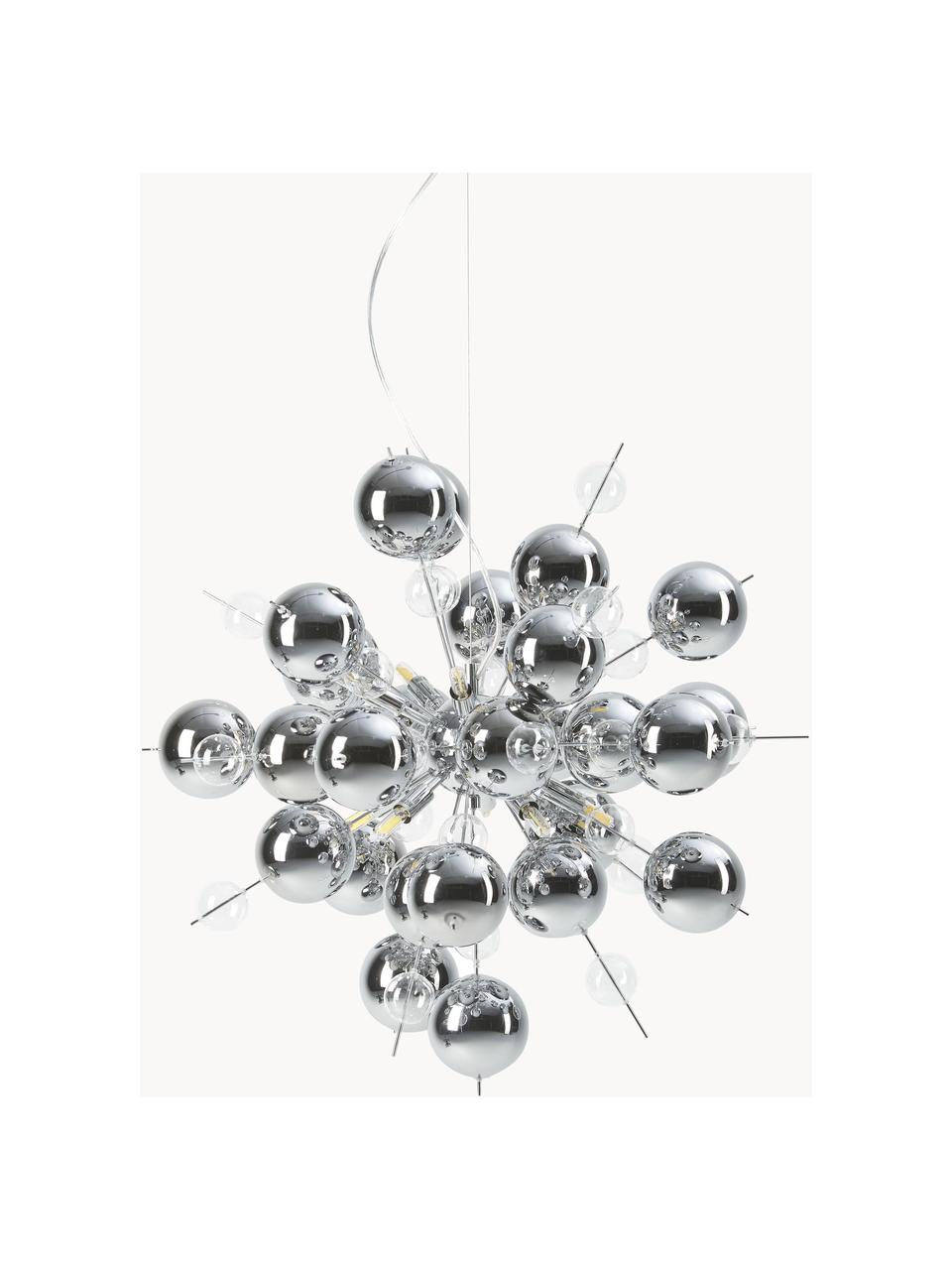 Lampa wisząca ze szklanych kul Explosion, Odcienie srebrnego, Ø 65 cm