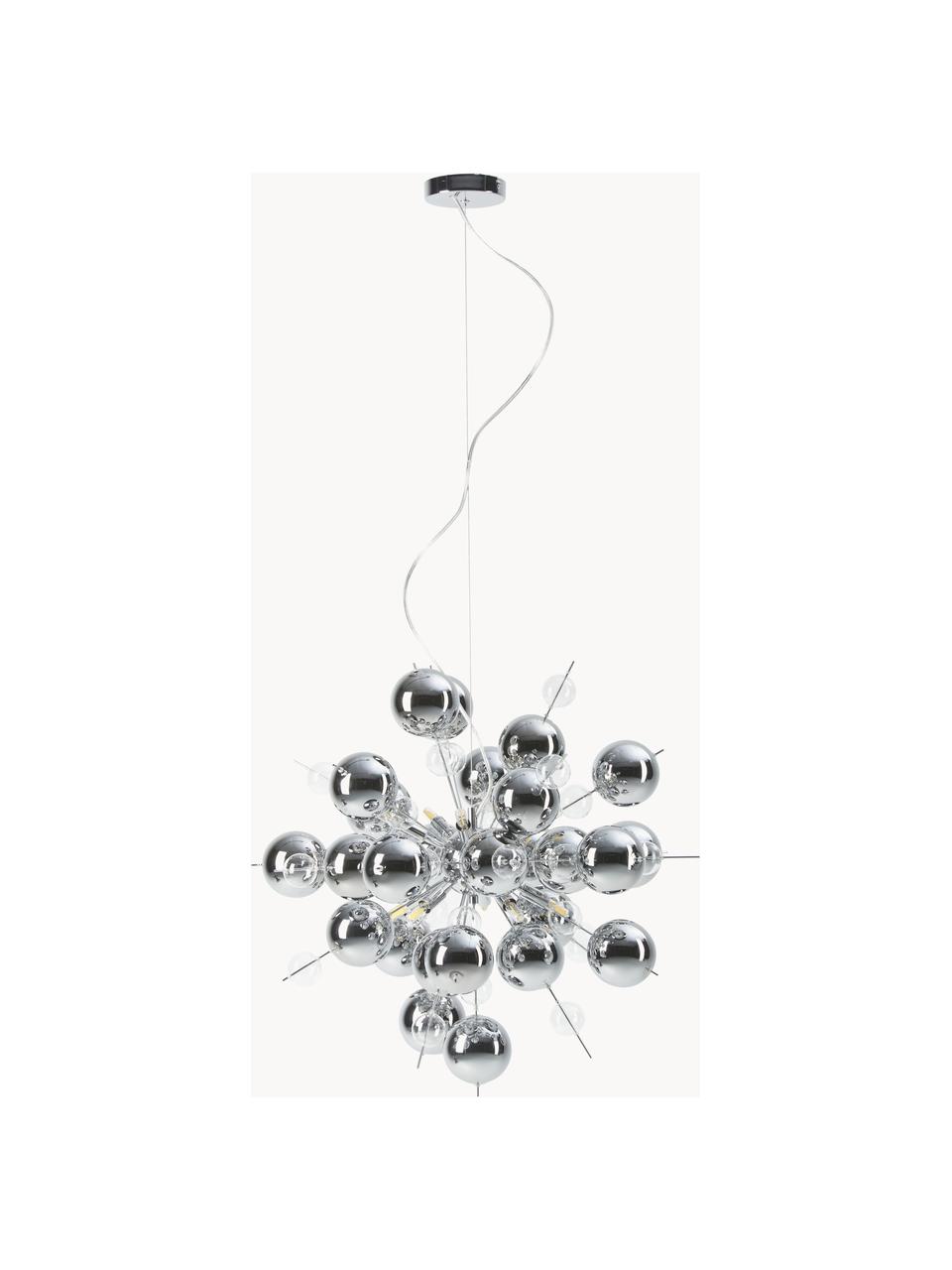 Grote hanglamp Explosion met glazen bollen, Zilverkleurig, Ø 65 cm