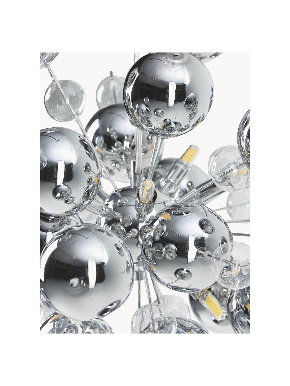 Lampa wisząca ze szklanych kul Explosion, Odcienie srebrnego, Ø 65 cm