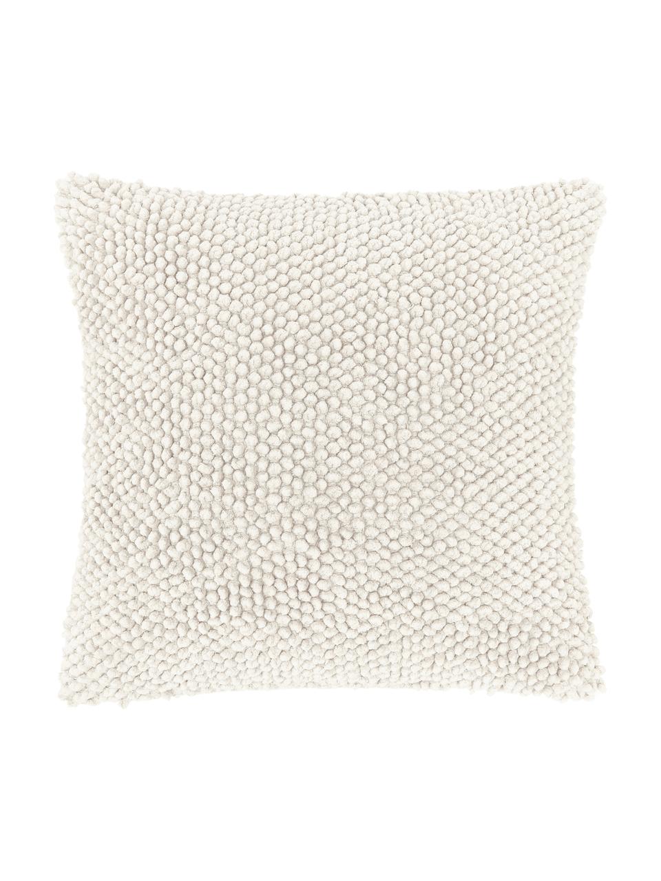 Kissenhülle Indi mit strukturierter Oberfläche, 100% Baumwolle, Cremeweiß, B 45 x L 45 cm