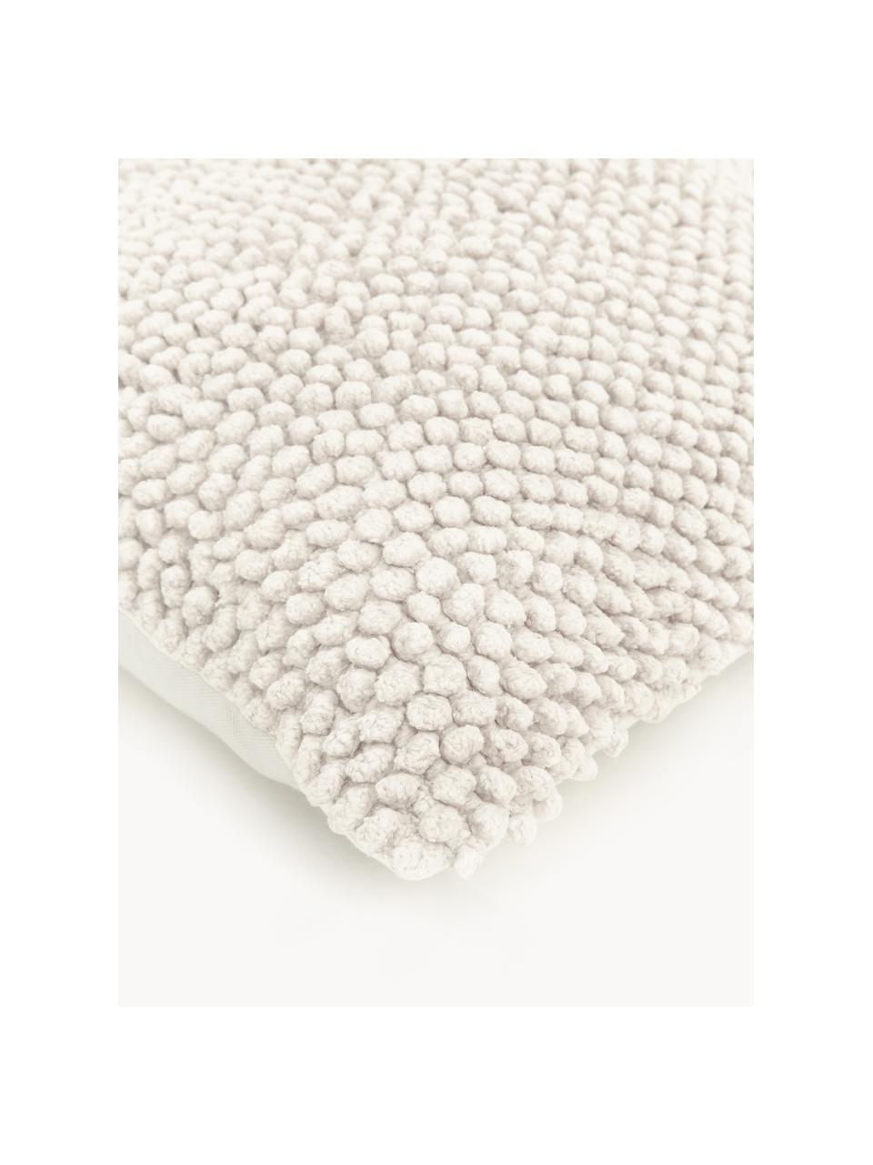 Povlak na polštář se strukturovaným povrchem Indi, 100 % bavlna, Tlumeně bílá, Š 45 cm, D 45 cm