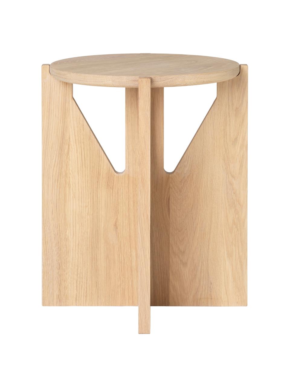 Mesa auxiliar de madera de roble Future, Madera de roble maciza, Roble natural, Ø 36 x Al 42 cm