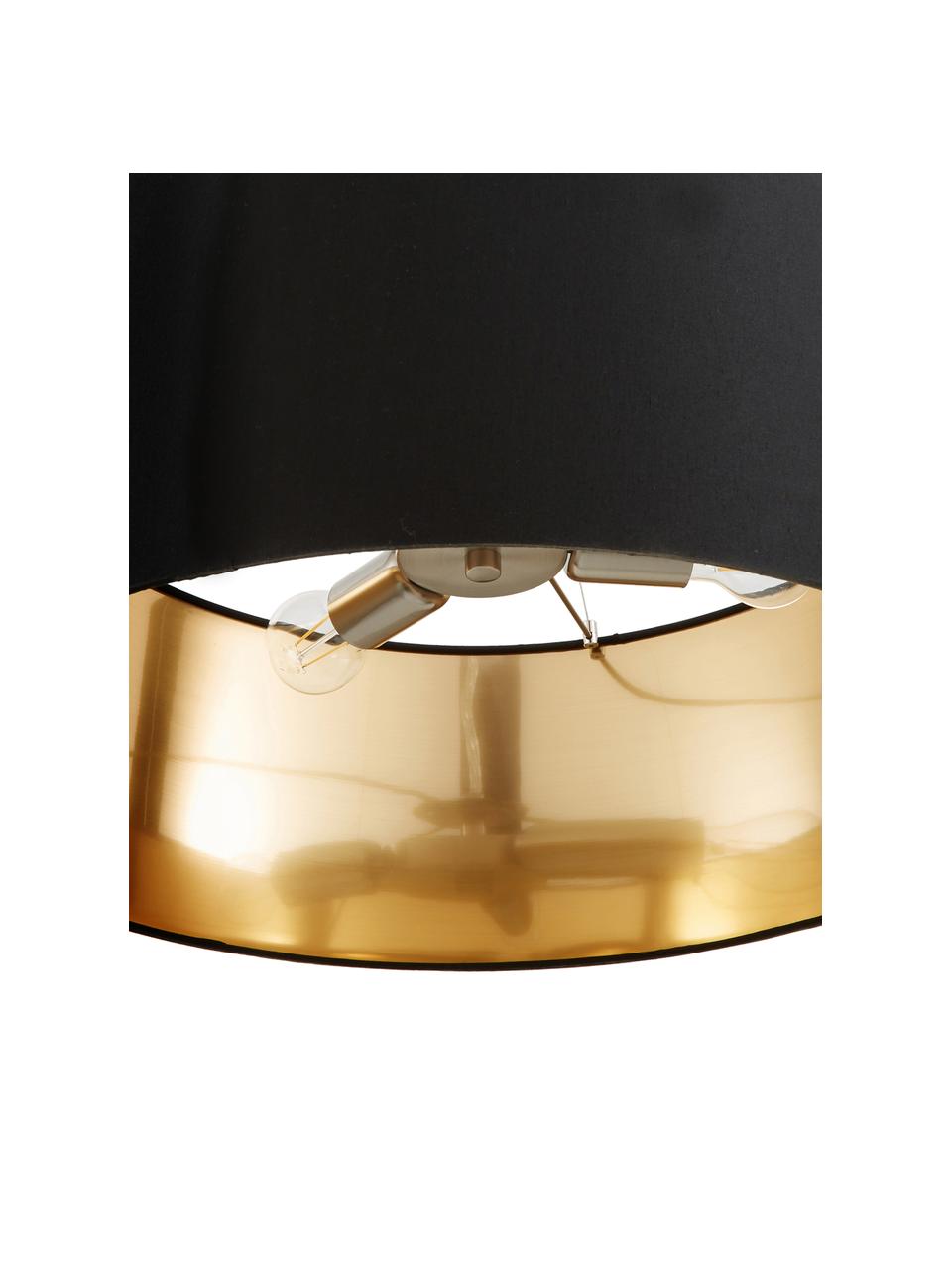 Hanglamp Jamie, Fitting: vernikkeld metaal, Zwart, goudkleurig, Ø 53 x H 24 cm
