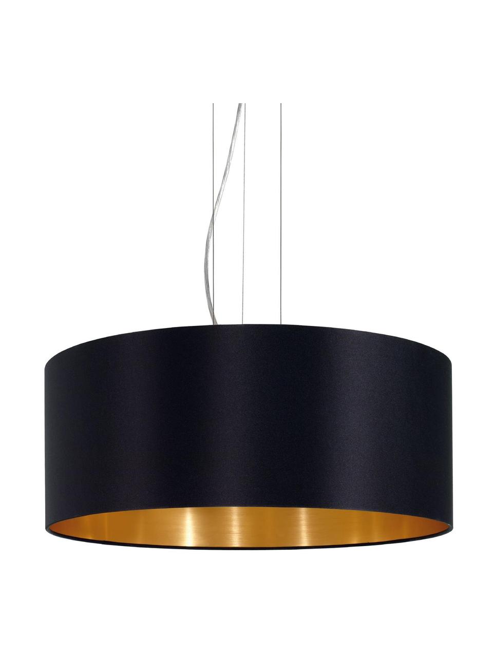 Závesná lampa Jamie, Čierna, odtiene zlatej, Ø 53 x V 24 cm
