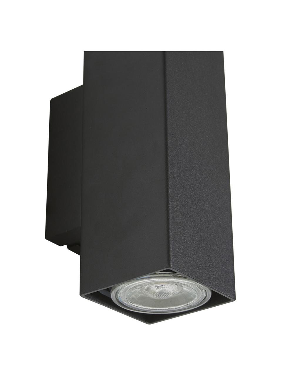 Applique a LED nero Peter, Paralume: metallo verniciato a polv, Nero, Larg. 5 x Alt. 16 cm