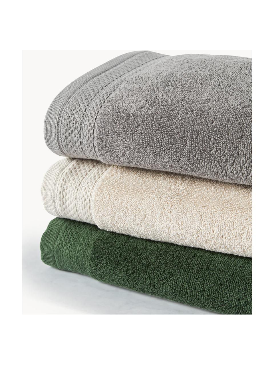 Set de toallas de algodón ecológico Premium, tamaños diferentes, 100% algodón ecológico con certificado GOTS (por GCL International, GCL-300517)
Gramaje superior 600 g/m², Verde oscuro, Set de 6 (toalla tocador, toalla lavabo y toalla ducha)