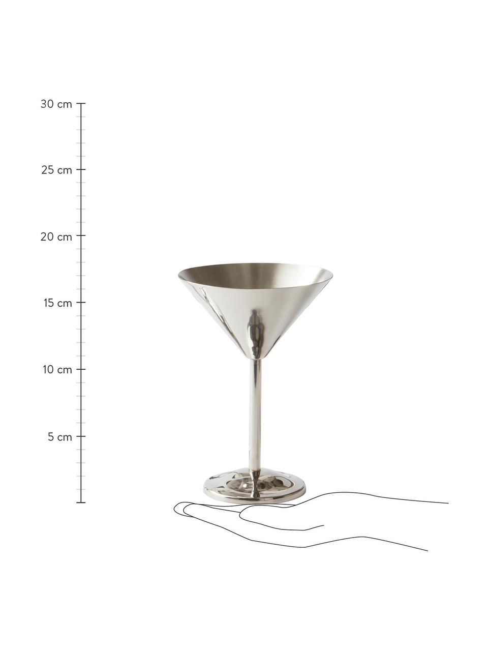 Cocktailgläser Sarai, 4 Stück, Edelstahl, Chromfarben, Ø 12 x H 17 cm