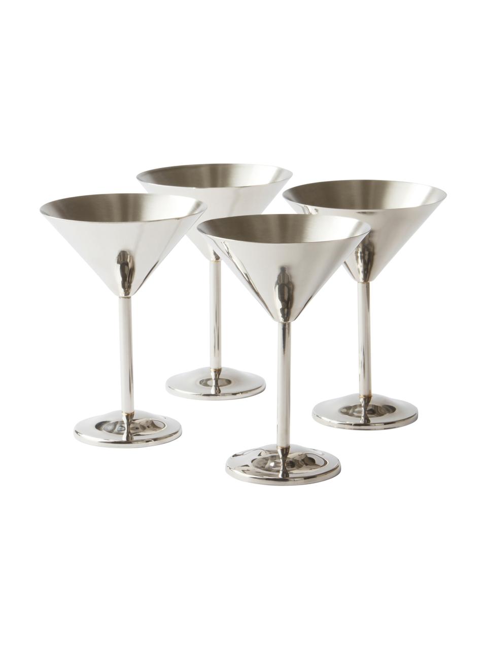Copas martini Sarai, 4 uds., Acero inoxidable, Cromo, Ø 12 x Al 17 cm