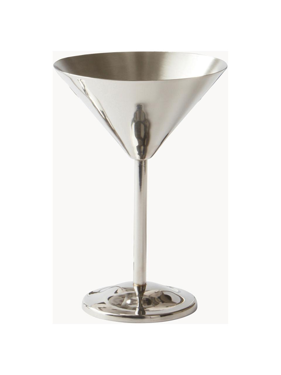 Cocktailgläser Sarai, 4 Stück, Edelstahl, Silberfarben, glänzend, Ø 12 x H 17 cm, 250 ml