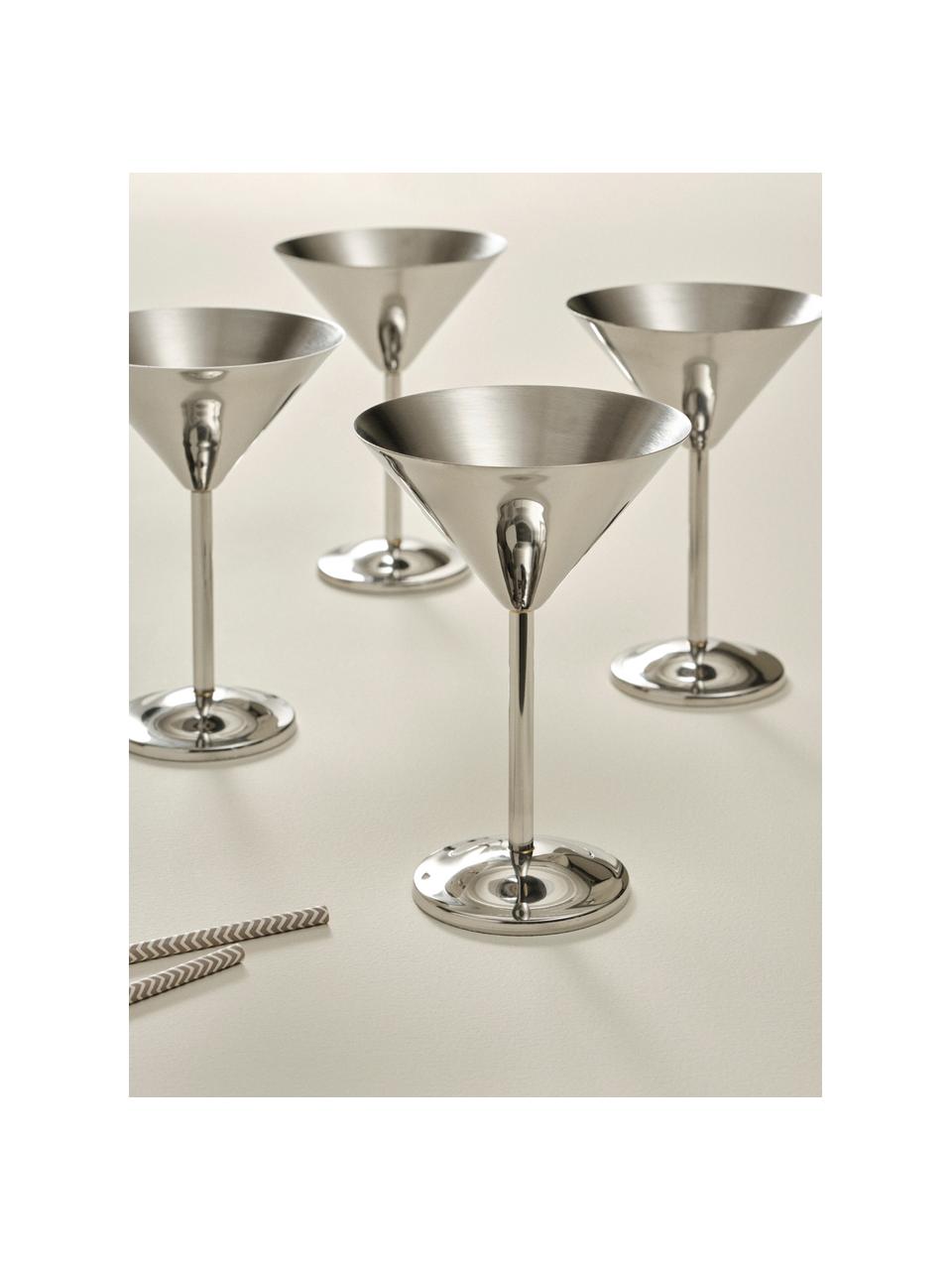 Bicchiere cocktail Sarai 4 pz, Acciaio inossidabile, Cromato, Ø 12 x Alt. 17 cm