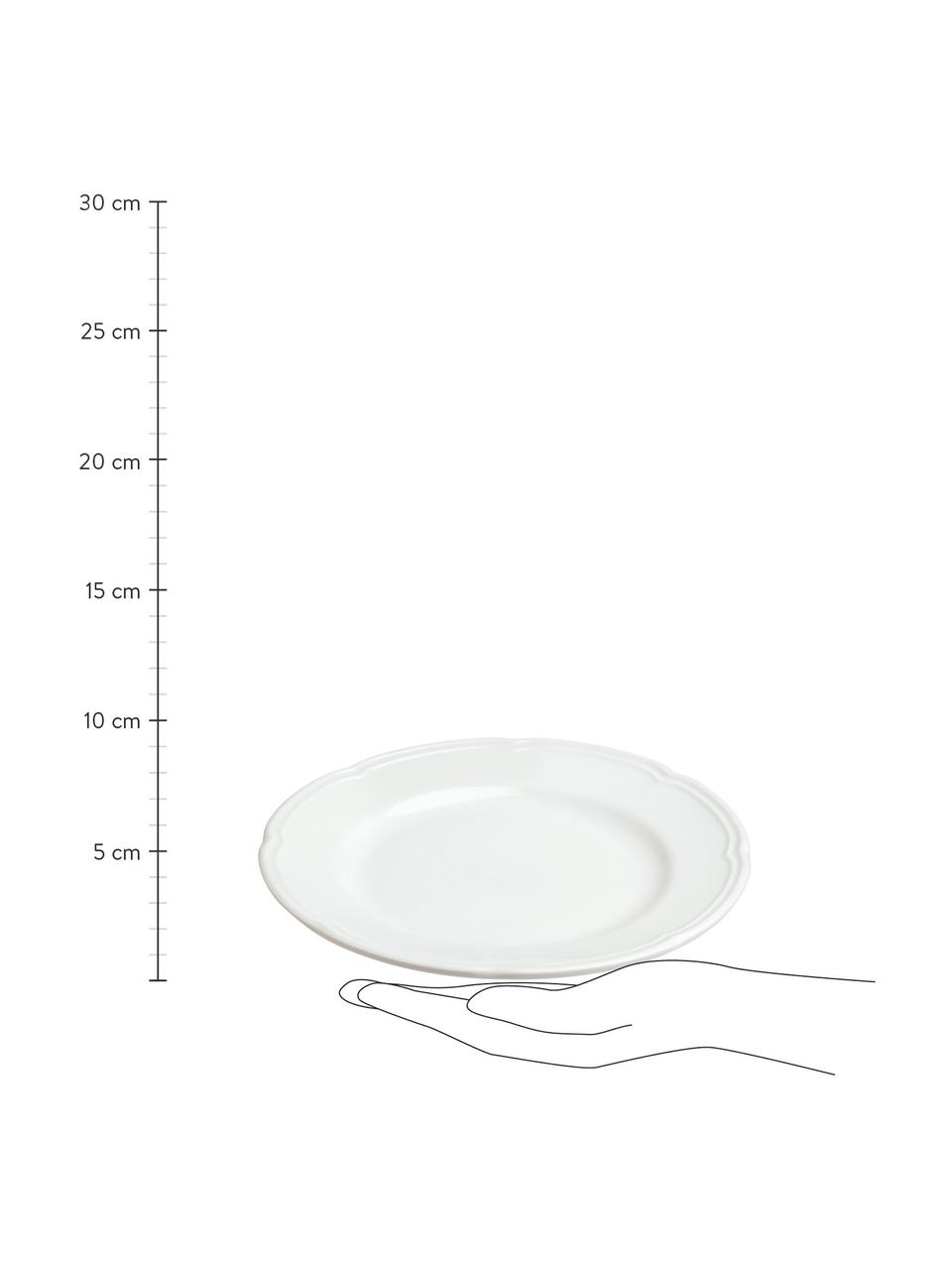 Ontbijtbord Ouverture van porselein, 6 stuks, Porselein, Wit, Ø 19 cm