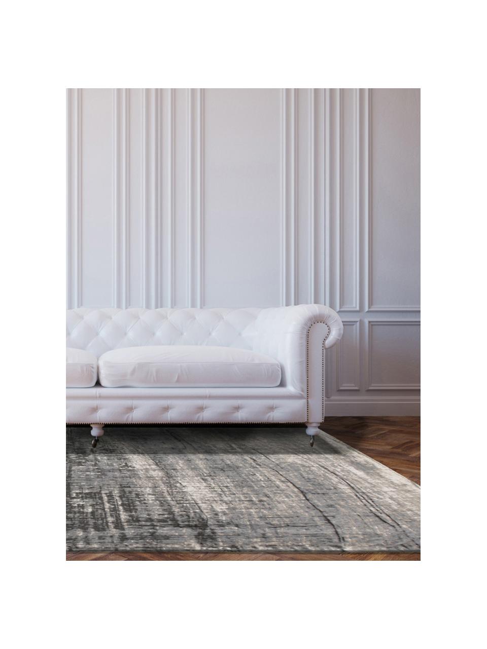 Design Niederflor-Teppich Griff, Flor: 85% Baumwolle, 15% hochgl, Grautöne, B 140 x L 200 cm (Größe S)