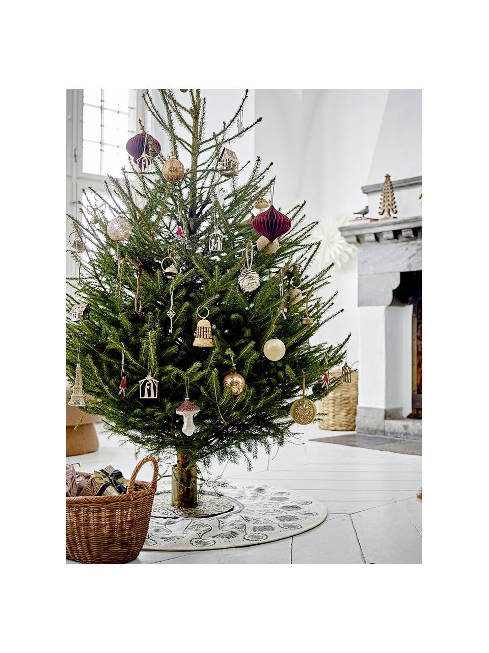 Kerstboomhangers Kaley, set van 9, MDF, Goudkleurig, B 3 x H 9 cm