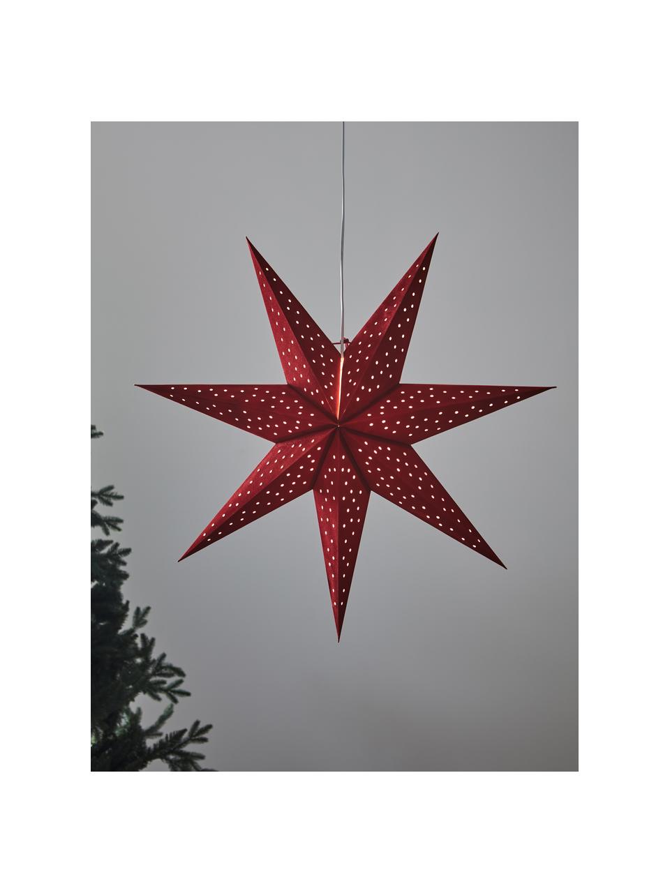 Étoile de Noël en velours rouge Clara, Rouge, Ø 75 cm
