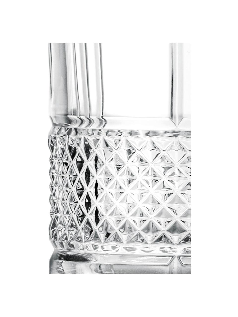 Bicchieri in cristallo con rilievo Brillante 6 pz, Cristallo, Trasparente, Ø 8 x Alt. 9 cm, 340 ml