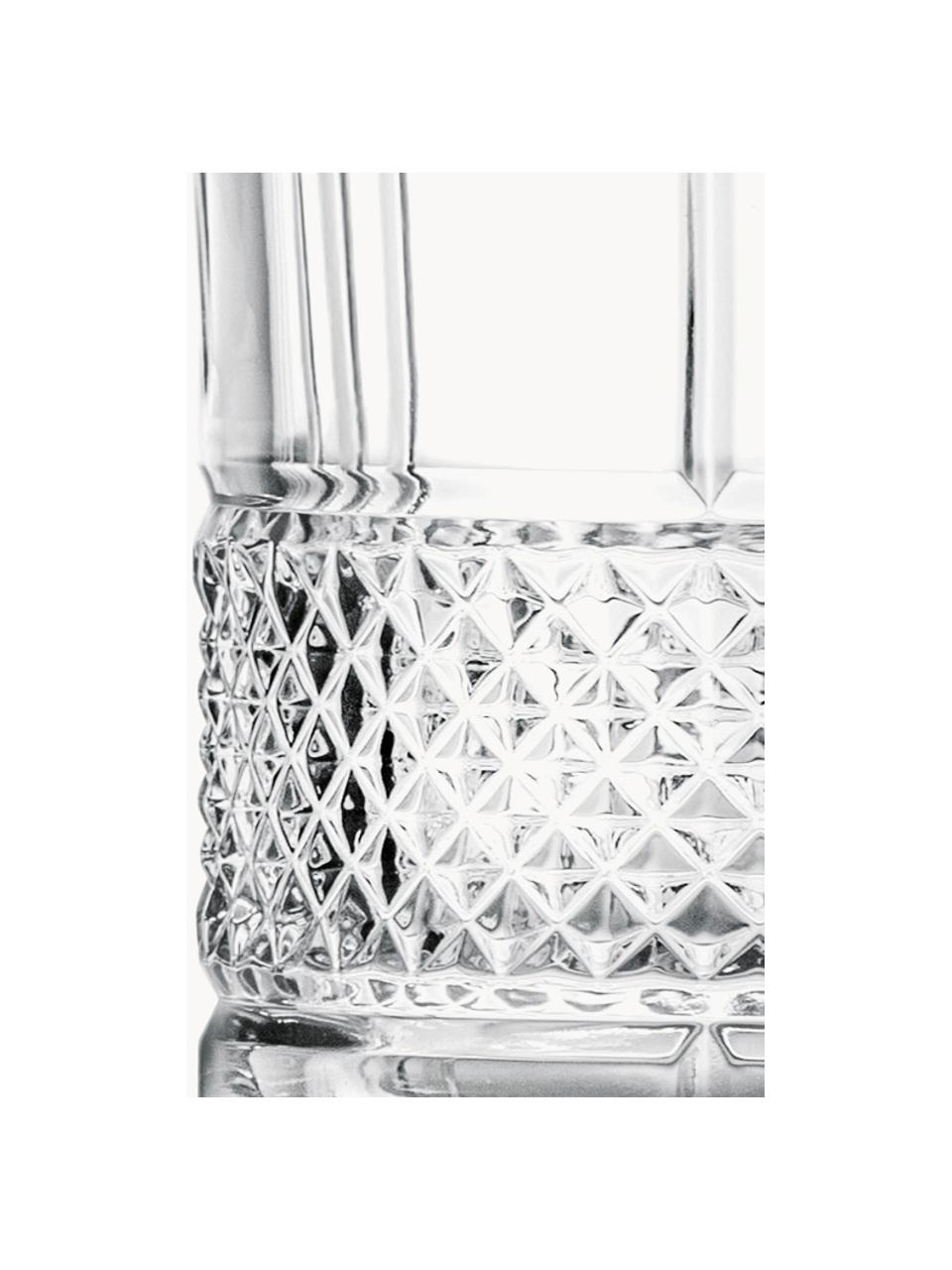 Kristallen glazen Brillante met reliëf, 6 stuks, Kristalglas

Breng de glamour van kristalglas naar je eettafel! Het glas is uitzonderlijk transparant en zwaar, waardoor het waardevol aanvoelt en er tegelijkertijd goed uitziet. Bovendien maken de filigraansnedes elk stuk tot een bijzonder it-stuk dat zowel praktisch als mooi is., Transparant, Ø 8 x H 9 cm, 340 ml