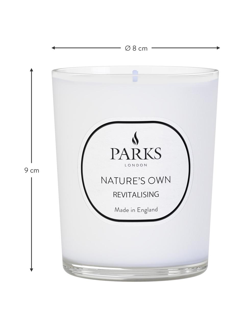 Duftkerze Revitalising Spa (Minze, Zitrus & Thymian), Behälter: Glas, Transparent, Weiß, Ø 8 x H 9 cm
