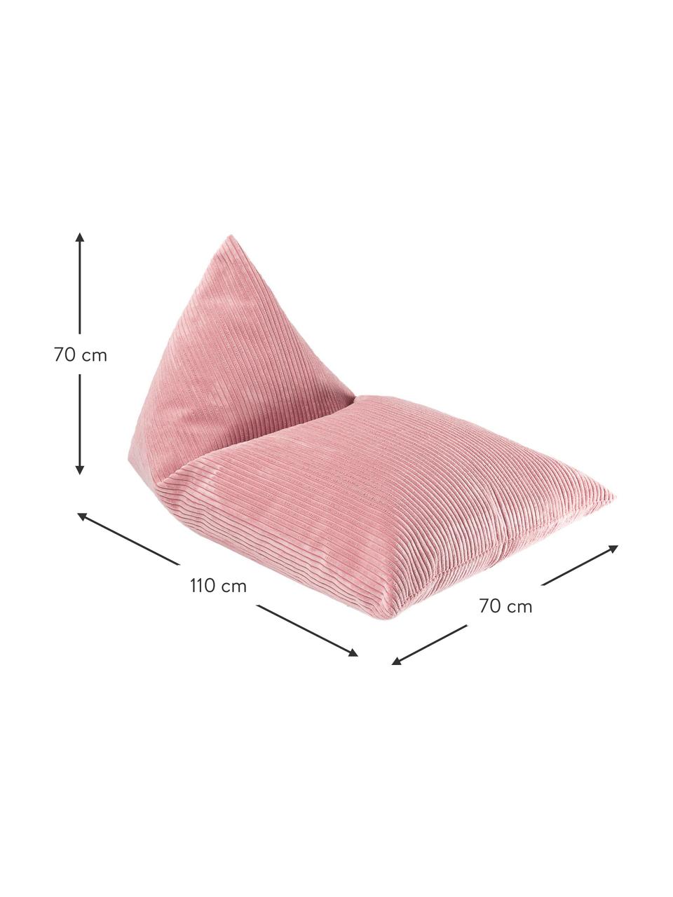 Kinder ligzak Sugar van corduroy, Bekleding: corduroy (100% polyester), Corduroy oudroze, B 70 x L 110 cm