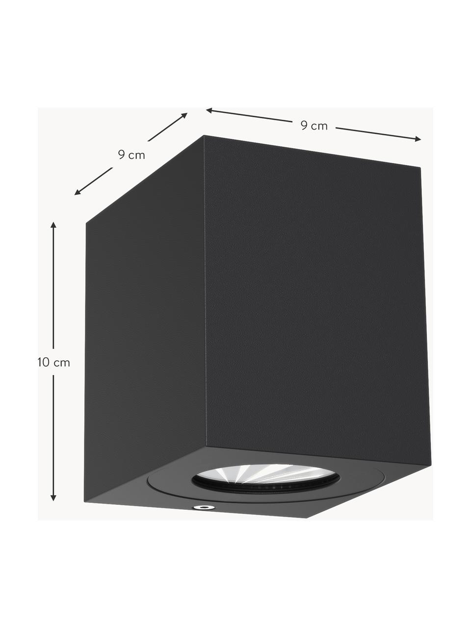 Applique murale d'extérieur LED design, spot orientable Canto Kubi, Aluminium, enduit, Noir, larg. 9 x haut. 10 cm