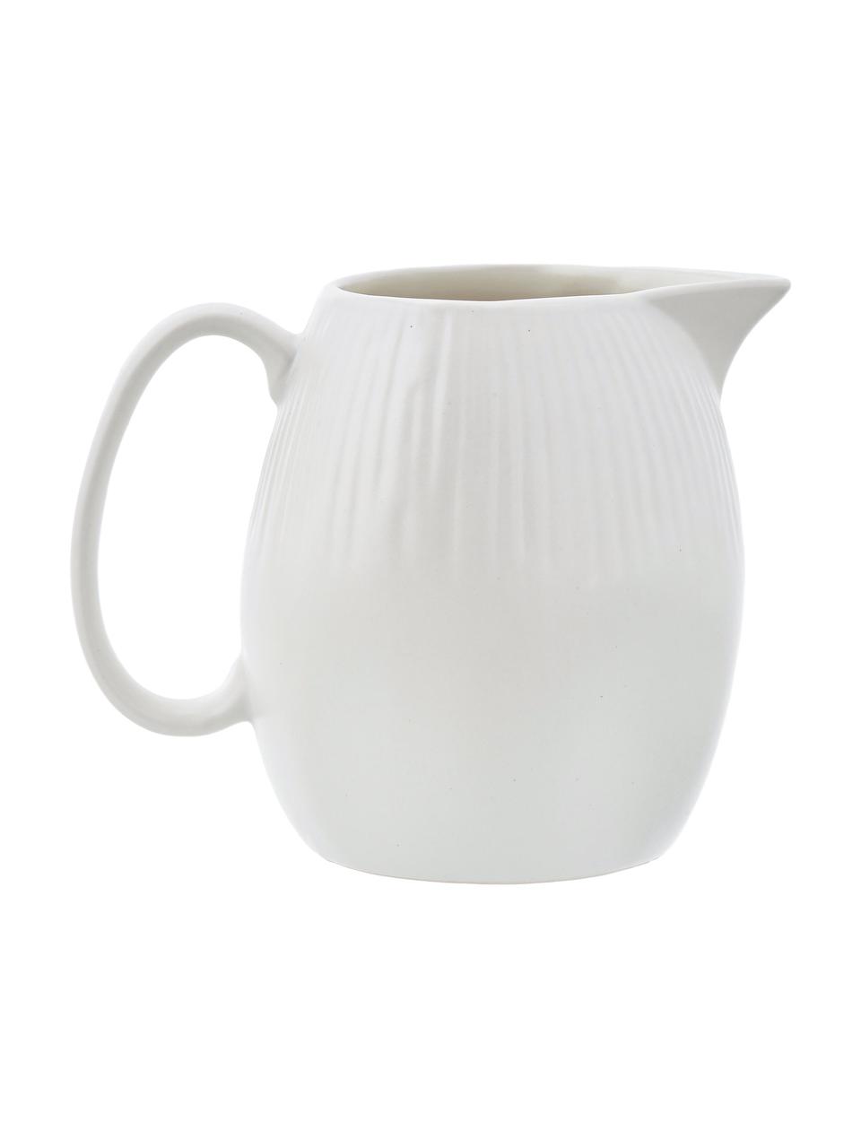 Lechera artesanal Sandvig, 250 ml, Porcelana, coloreada, Blanco roto, Ø 8 x Al 9 cm