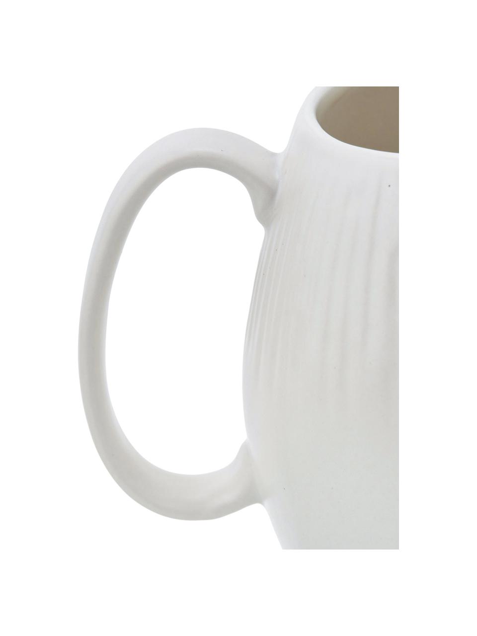 Lechera artesanal Sandvig, 250 ml, Porcelana, coloreada, Blanco roto, Ø 8 x Al 9 cm