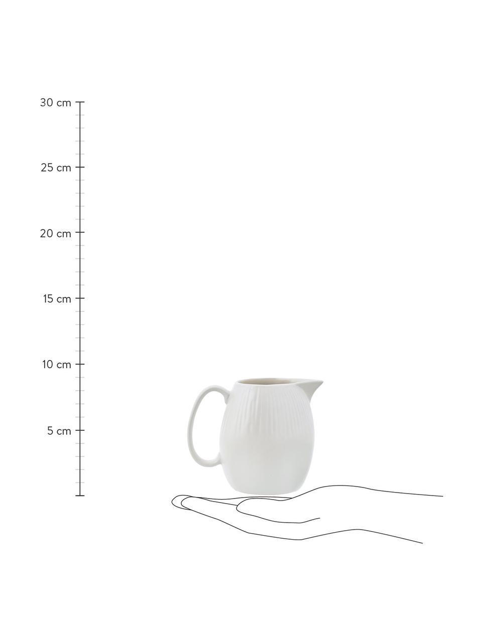 Ręcznie wykonany dzbanek do mleka Sandvig, 250 ml, Porcelana farbowana, Złamana biel, Ø 8 x W 9 cm