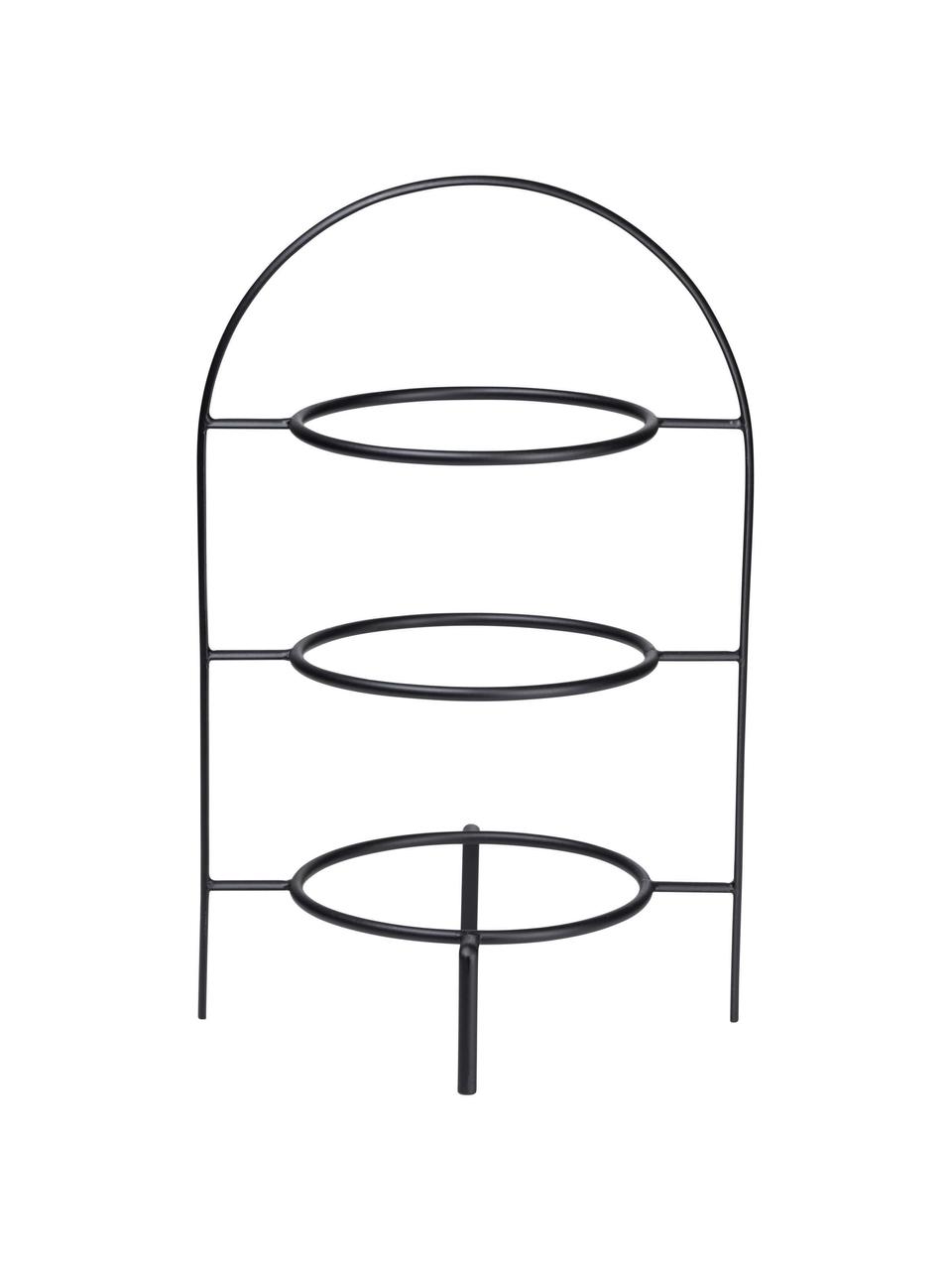 Etagère Oco, Gecoat metaal, Zwart, Ø 21 cm, H 37 cm