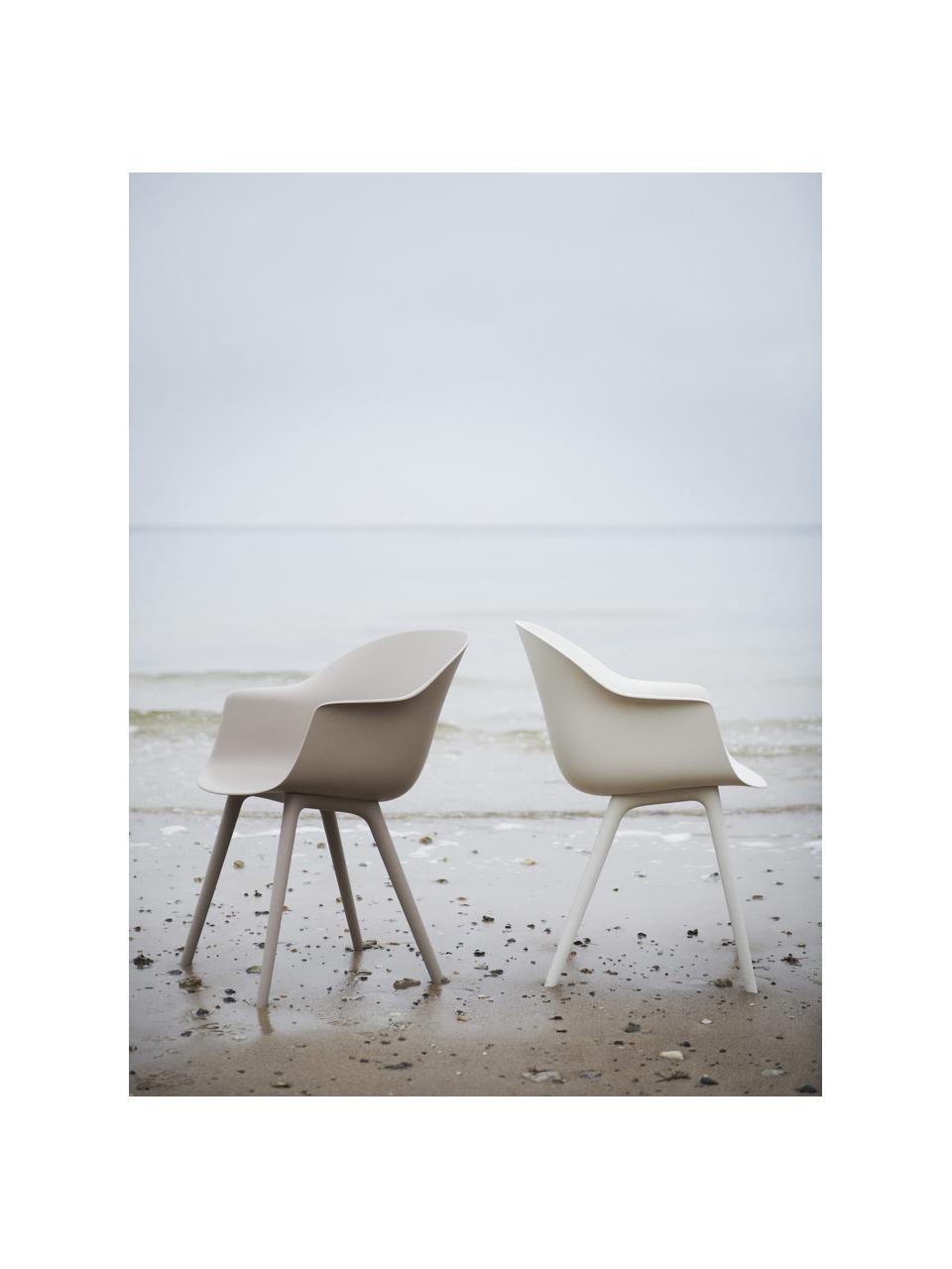 Krzesło ogrodowe z podłokietnikami Bat, Tworzywo sztuczne odporne na warunki atmosferyczne, Jasny beżowy, matowy, S 61 x G 57 cm