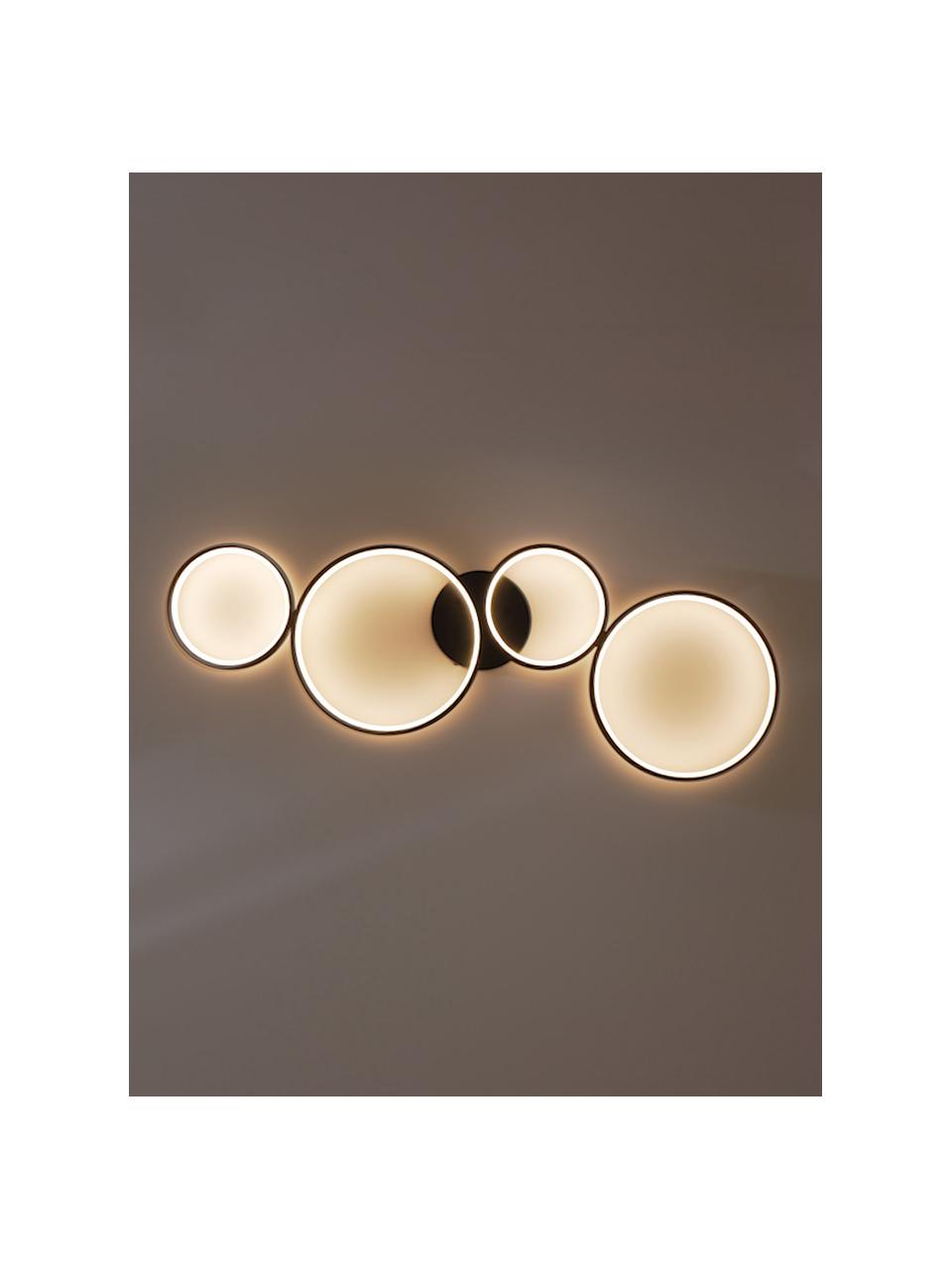 Grosse LED-Deckenleuchte Cirque, Lampenschirm: Aluminium, beschichtet, Baldachin: Metall, beschichtet, Schwarz, B 98 x H 6 cm