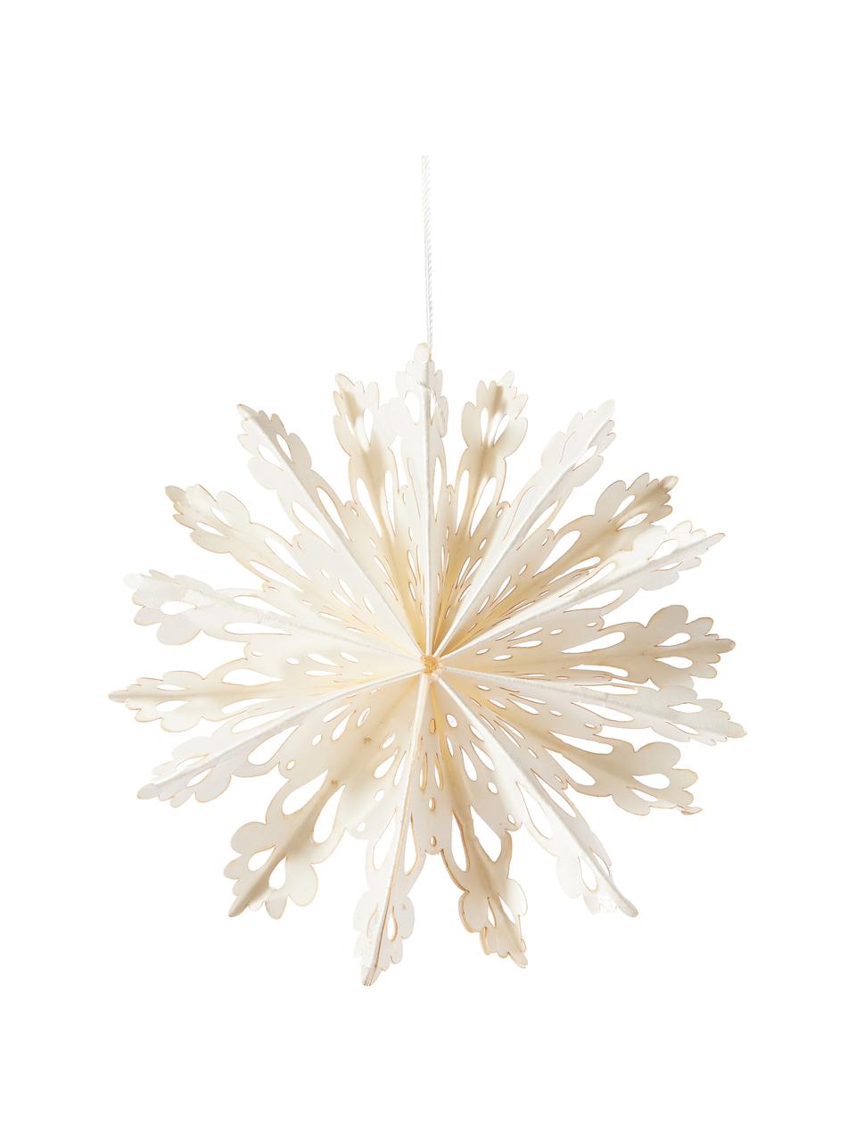 Décorations de sapin de Noël Lucia, 12 élém., Papier, Blanc crème, Ø 10 cm