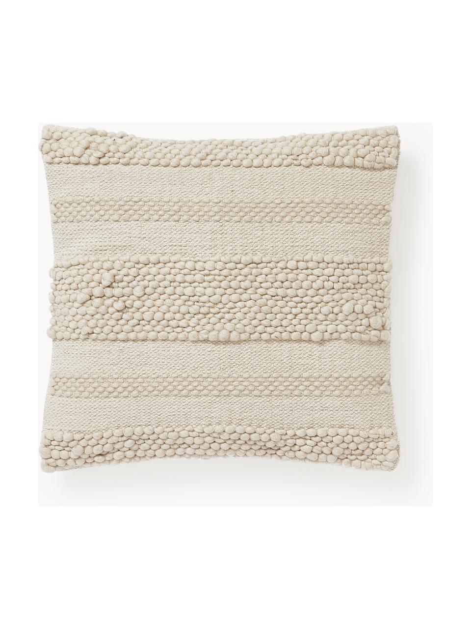 Housse de coussin 45x45 Adrian, Blanc crème, larg. 45 x long. 45 cm