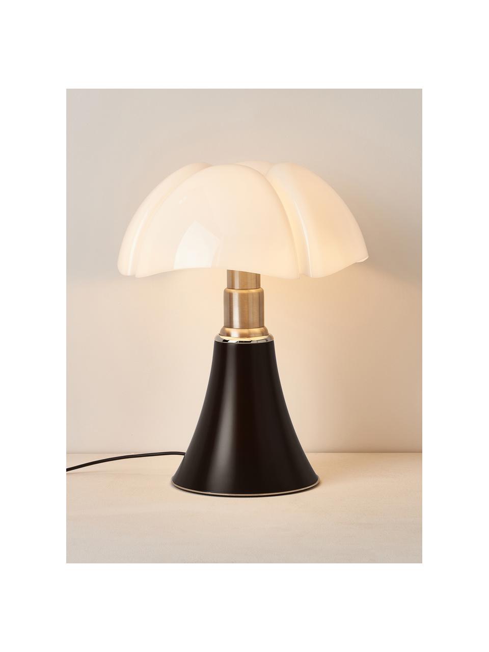 Lampa stołowa LED z funkcją przyciemniania Pipistrello, Stelaż: metal, aluminium, lakiero, Ciemny brązowy, matowy, Ø 40 x W 50 cm