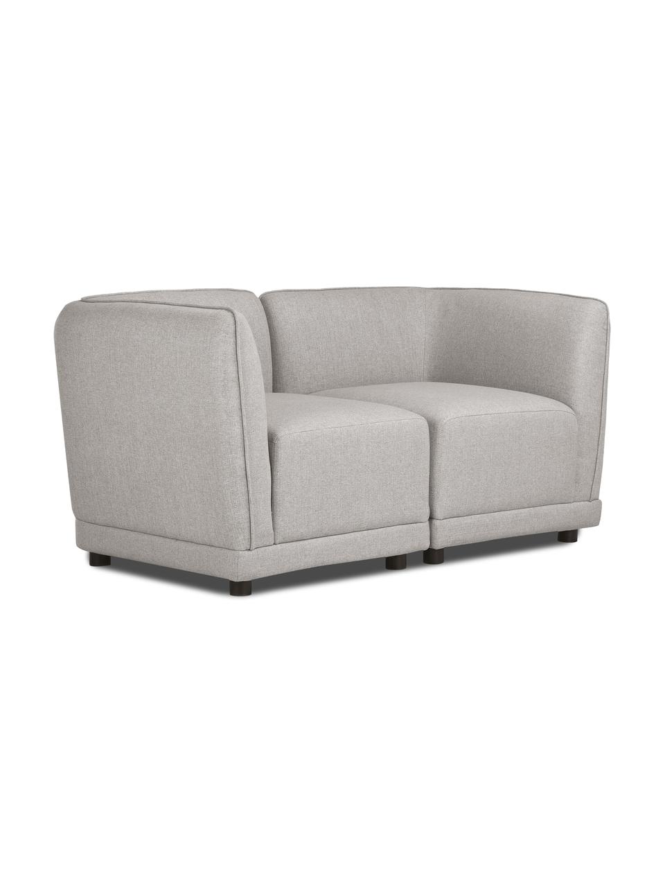 Sofa modułowa Ari (2-osobowa), Tapicerka: 100% poliester Dzięki tka, Stelaż: lite drewno, sklejka, Nogi: tworzywo sztuczne, Szary, S 164 x G 77 cm