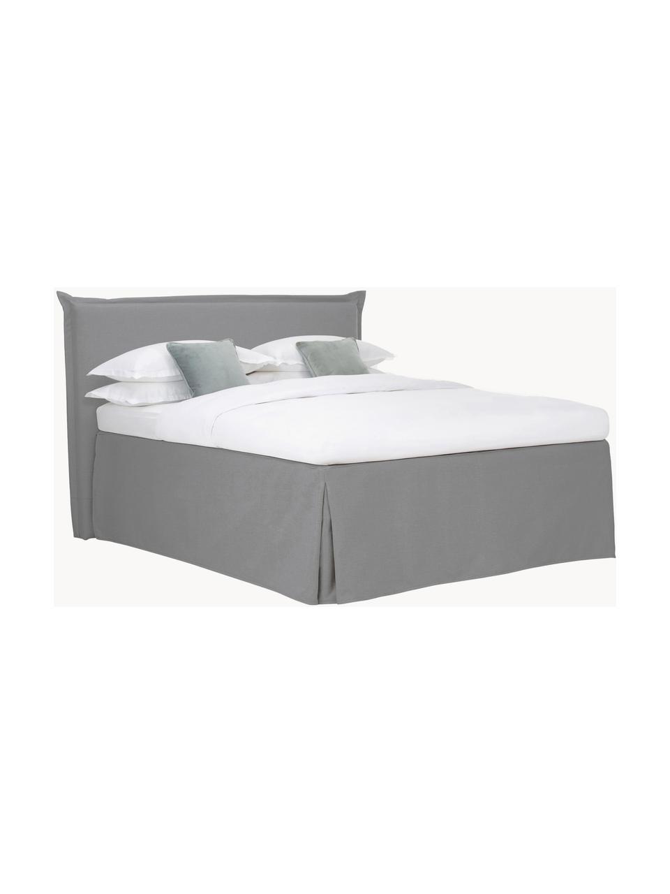 Cama continental Premium Violet, Patas: madera de abedul maciza p, Tejido gris oscuro, An 140 x L 200 cm, dureza H2