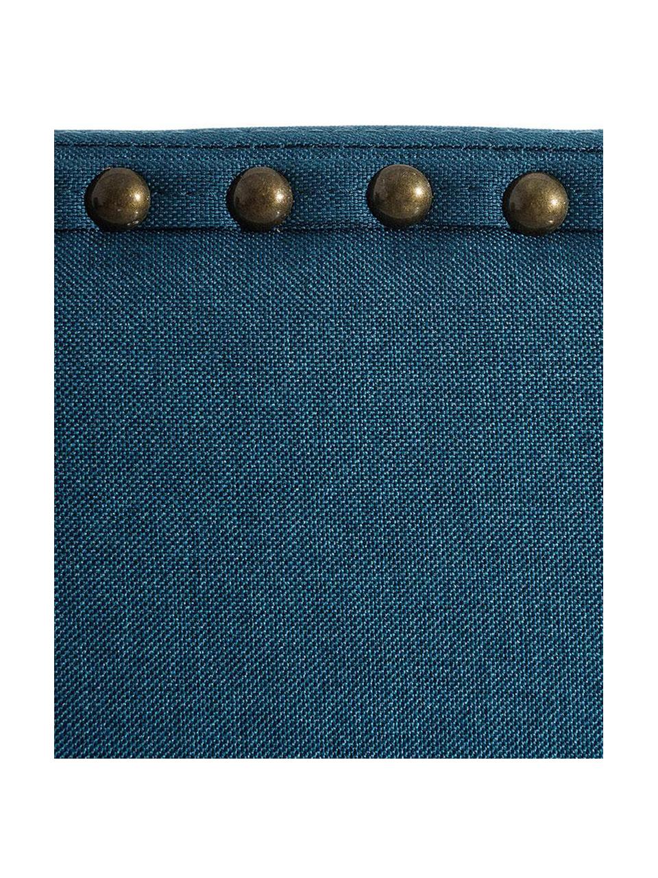 Cabecero Xenia, Tapizado: poliéster, lino, Estructura: madera de eucalipto, made, Azul, An 160 x Al 60 cm