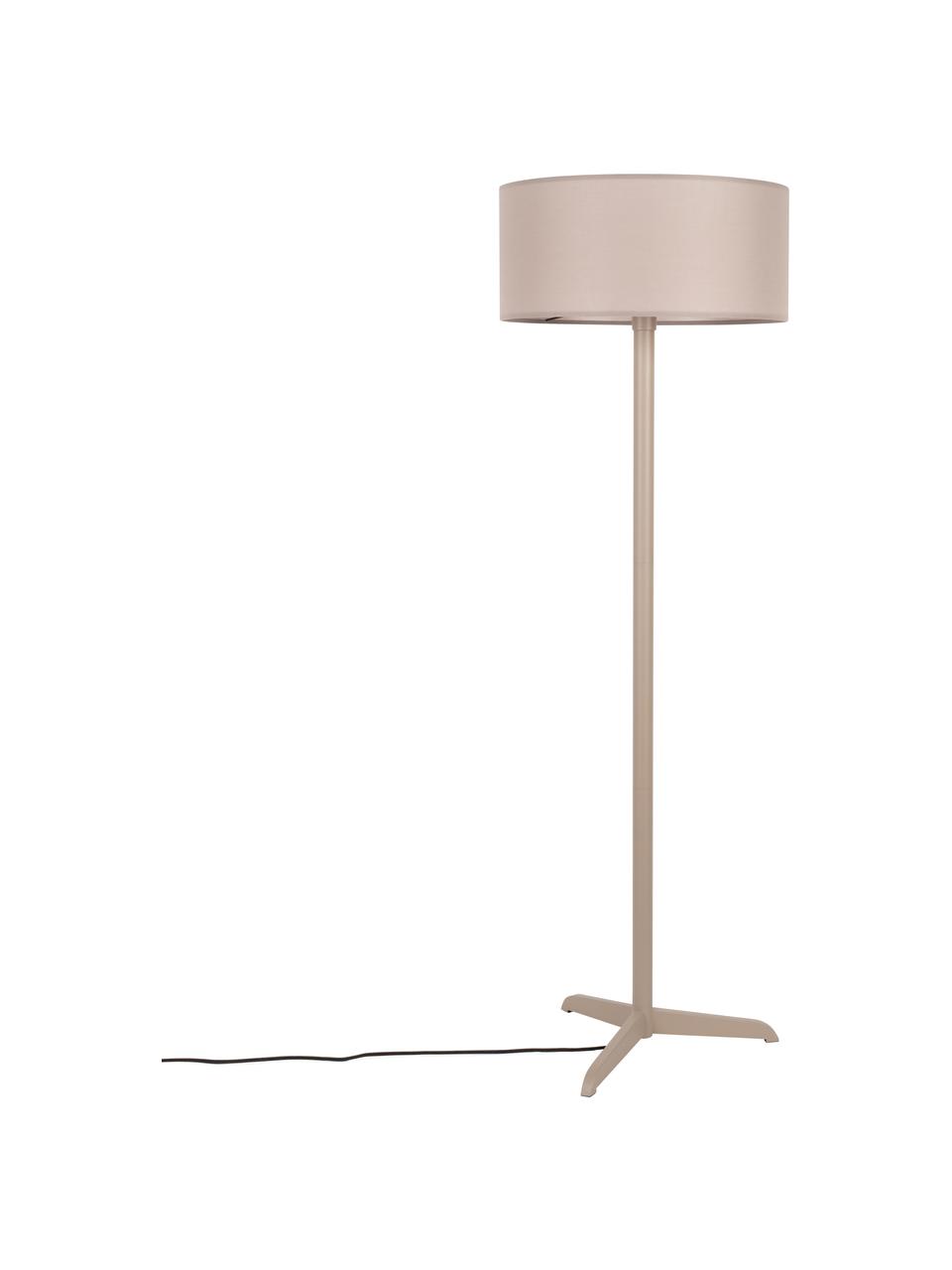 Vloerlamp Shelby in beige, Lampenkap: 80% linnen, 20% katoen, Lampvoet: gecoat metaal, Beige, Ø 50 x H 155 cm