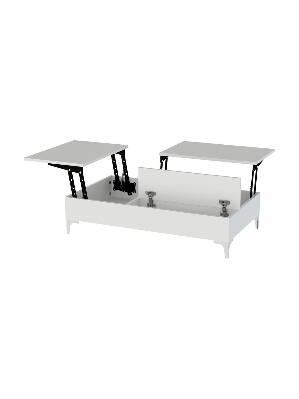 Konferenčný stolík s úložným priestorom Esinti, Biela, Š 121 x V 28 cm