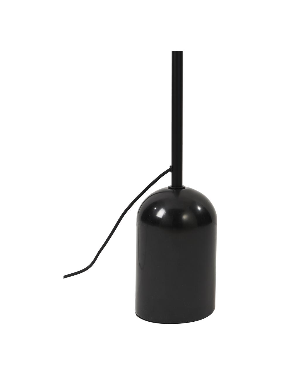 Lámpara de pie con tejido vienés Freja, Estructura: metal con pintura en polv, Cable: cubierto en tela, Negro, marrón claro, Al 160 cm