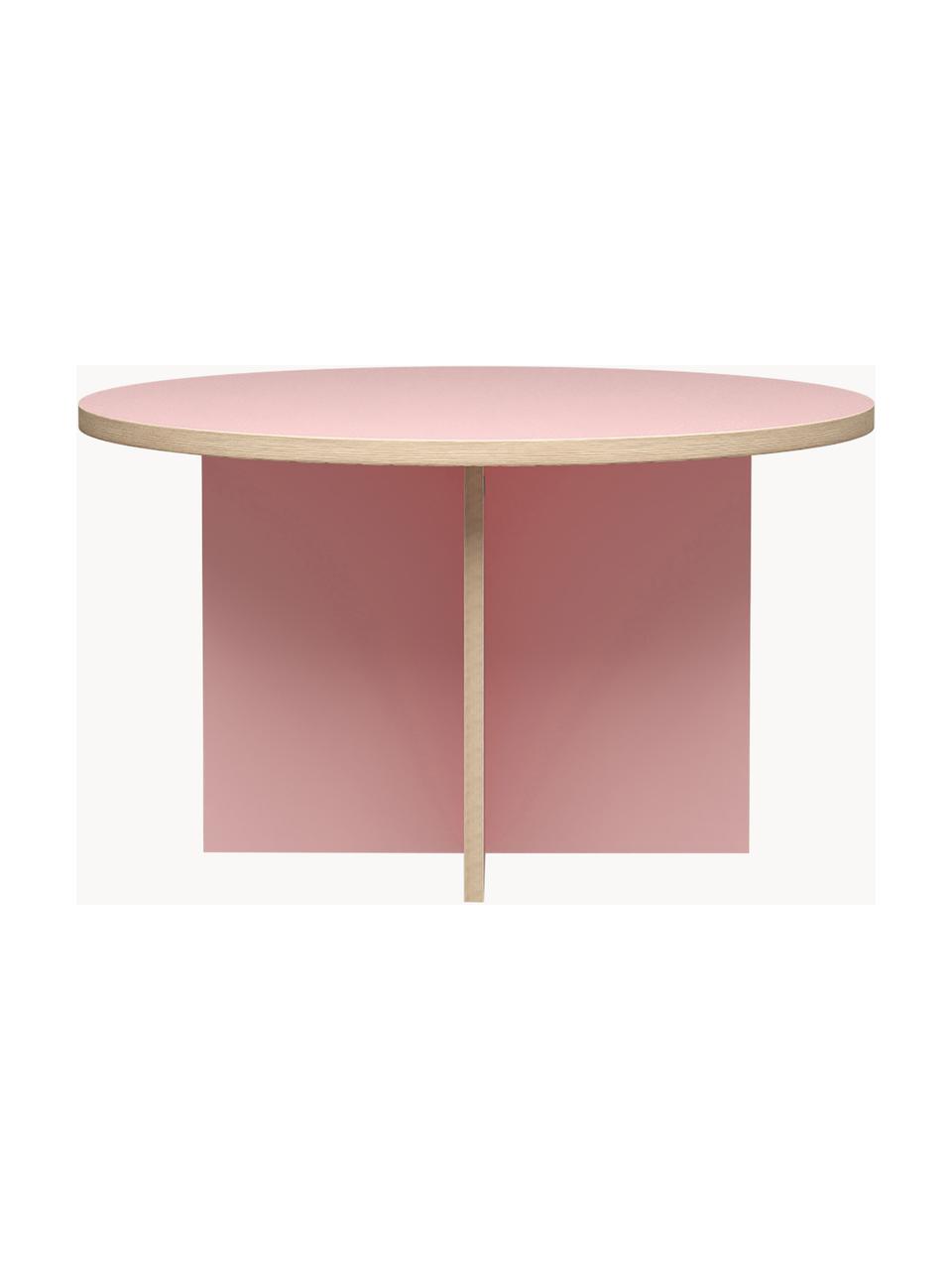 Tavolo da pranzo rotondo Cirkel Ø 129 cm, Piano del tavolo: Eorolight, pannello MDF (, Struttura: Eorolight, pannello MDF (, Rosa chiaro, Ø 129 x Alt. 74 cm