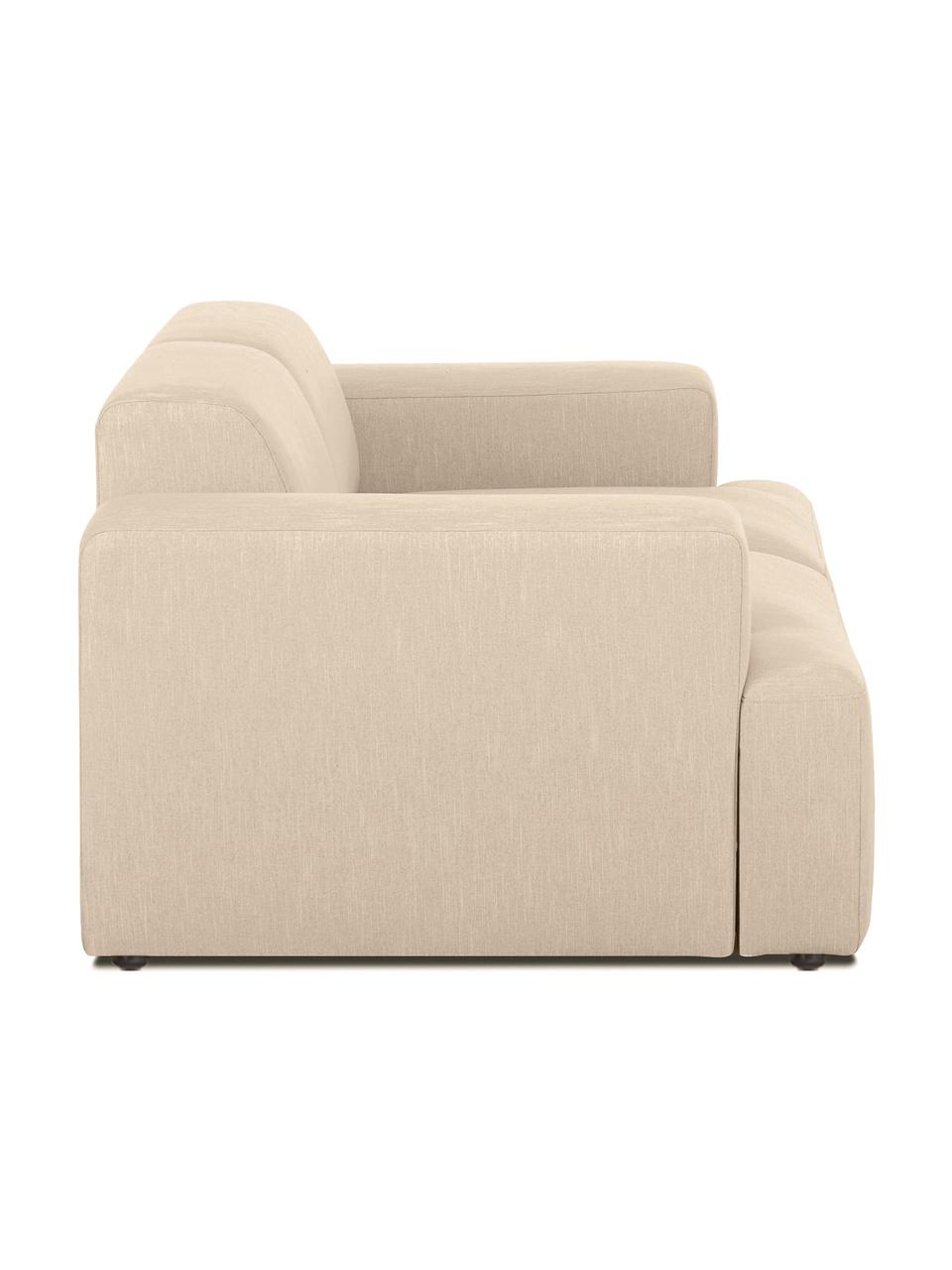 Divano 2 posti Melva, Rivestimento: 100% poliestre Con 35.000, Struttura: legno di pino massiccio, , Piedini: plastica, Tessuto beige, Larg. 198 x Prof. 101 cm