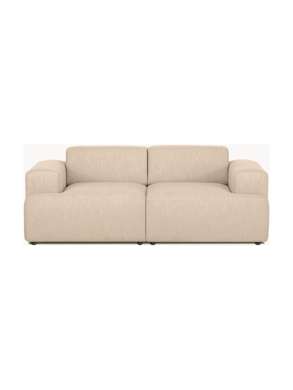 Sofa Melva (2-Sitzer), Bezug: 100% Polyester Der hochwe, Gestell: Massives Kiefernholz, Spa, Füße: Kunststoff Dieses Produkt, Webstoff Beige, B 198 x T 101 cm